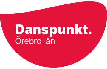 Danspunkt Örebro län på röd tonplatta i droppform